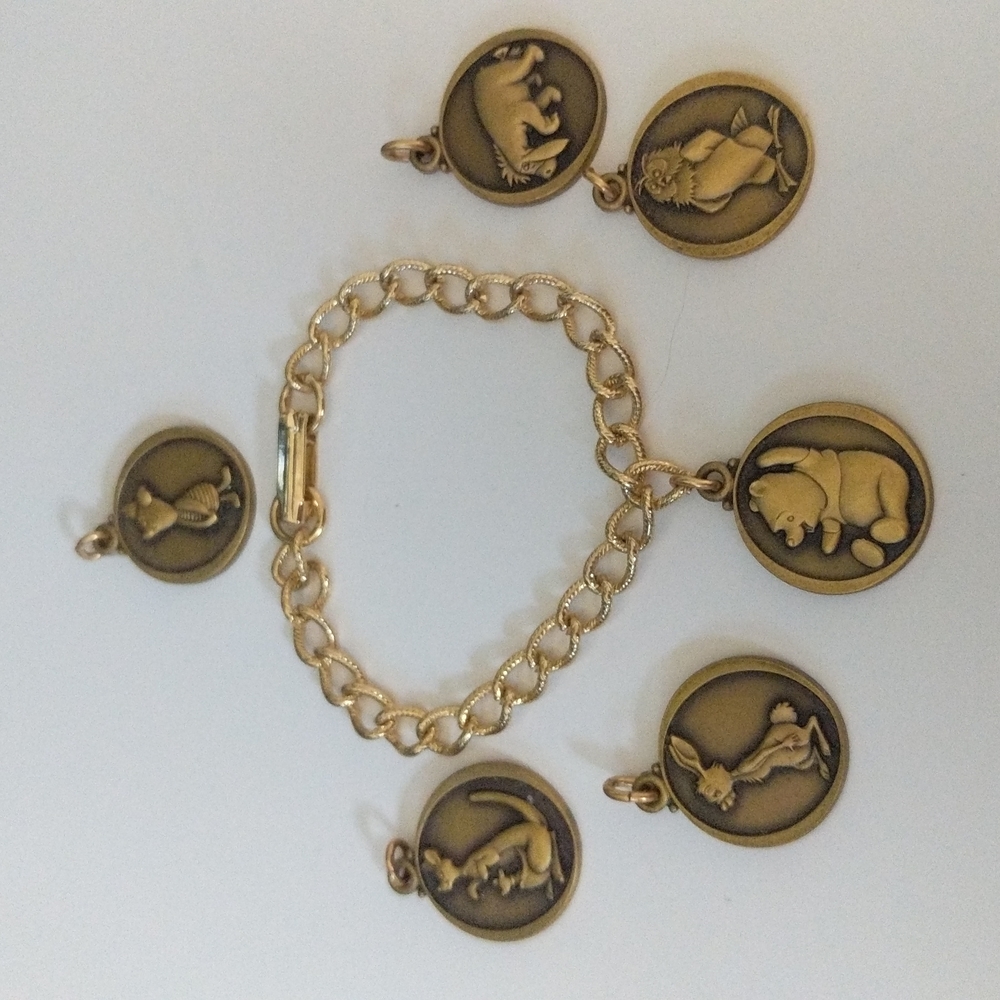 Vintage Walt Disney Winnie the Pooh children's charm bracelet.
